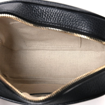 Pebbled Calfskin Small Soho Disco Bag Black