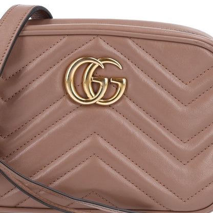 Calfskin Matelasse Mini GG Marmont Chain Shoulder Bag Porcelain Rose