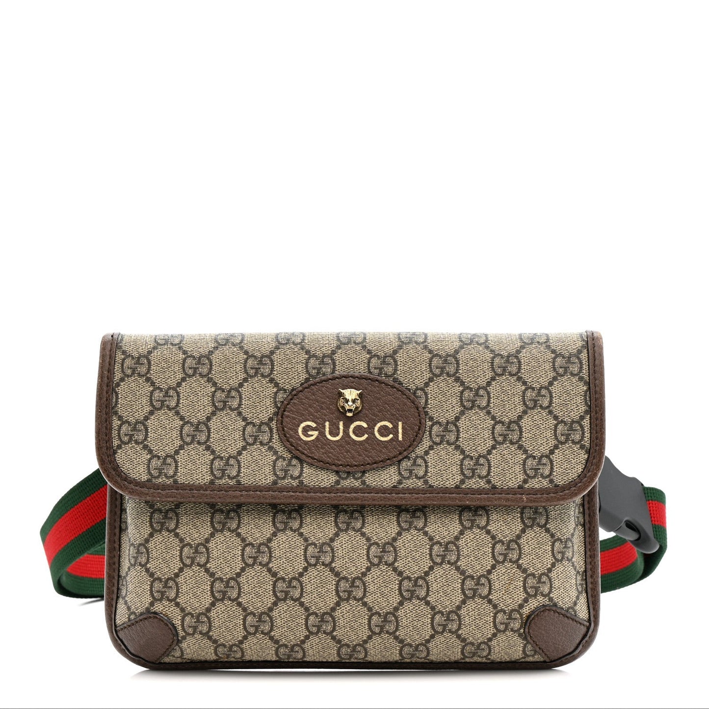 GG Supreme Monogram Neo Vintage Web Belt Bag Brown
