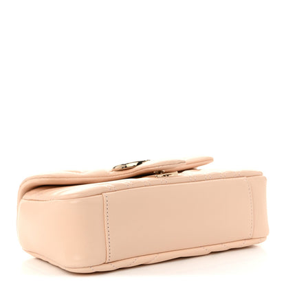 Lambskin Matelasse Small GG Marmont Shoulder Bag Pink Beige