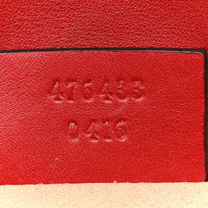 Calfskin Matelasse Super Mini GG Marmont Shoulder Bag Hibiscus Red