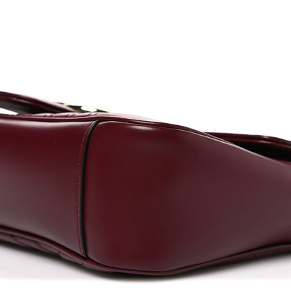 Calfskin Matelasse Medium GG Marmont Shoulder Bag Rosso Ancora Red
