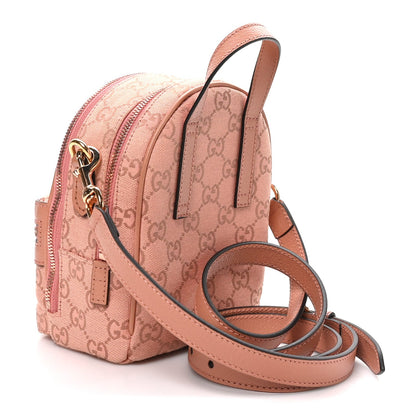 Monogram Textured Dollar Calfskin Mini Ophidia Crossbody Cloche Rose Pink
