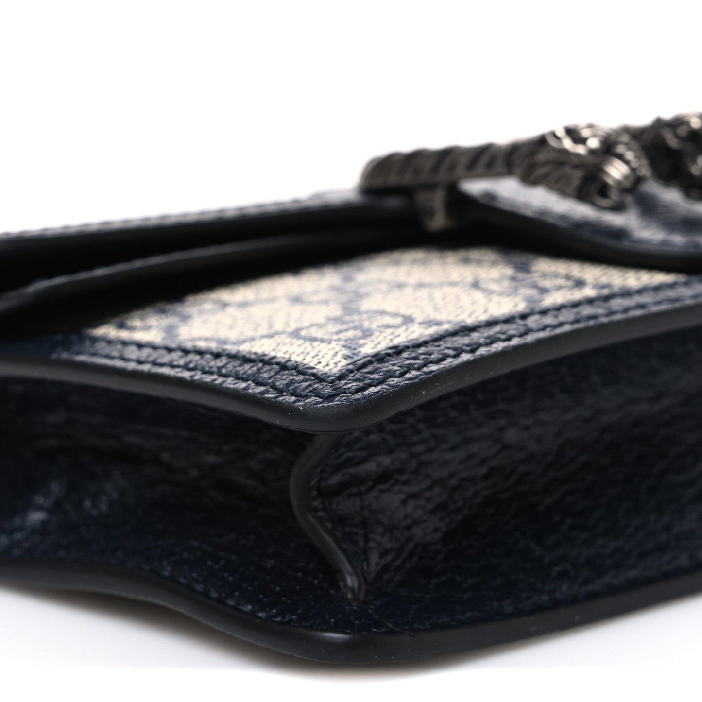 GG Supreme Monogram Textured Dollar Calfskin Super Mini Dionysus Shoulder Bag Beige Blue