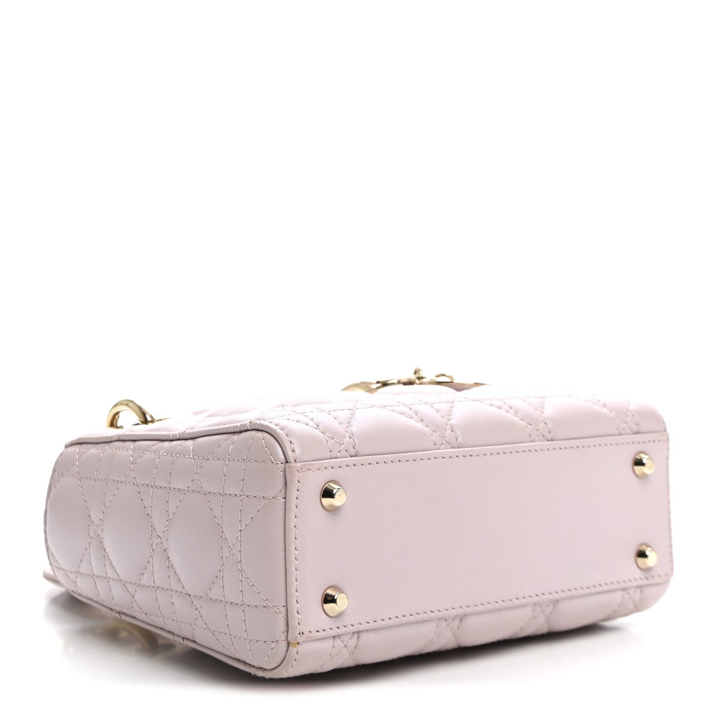 Metallic Lambskin Cannage Mini Lady Dior Lotus