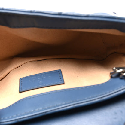 Calfskin Matelasse Aria Super Mini GG Marmont Shoulder Bag Clear Blue