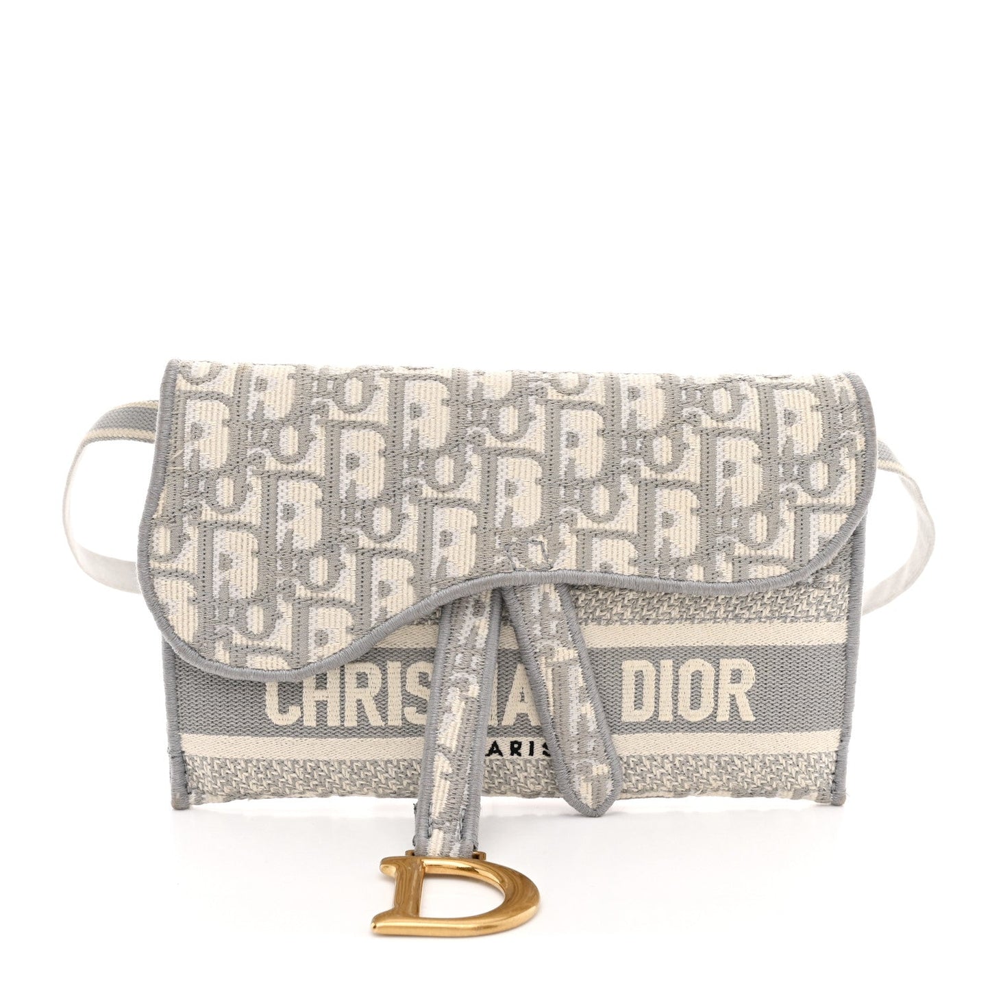 Oblique Slim Saddle Pouch Grey Grey