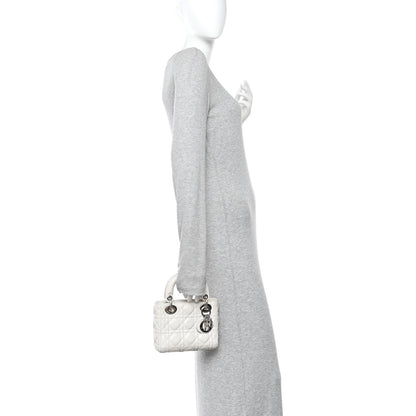 Lambskin Cannage Mini Lady Dior White