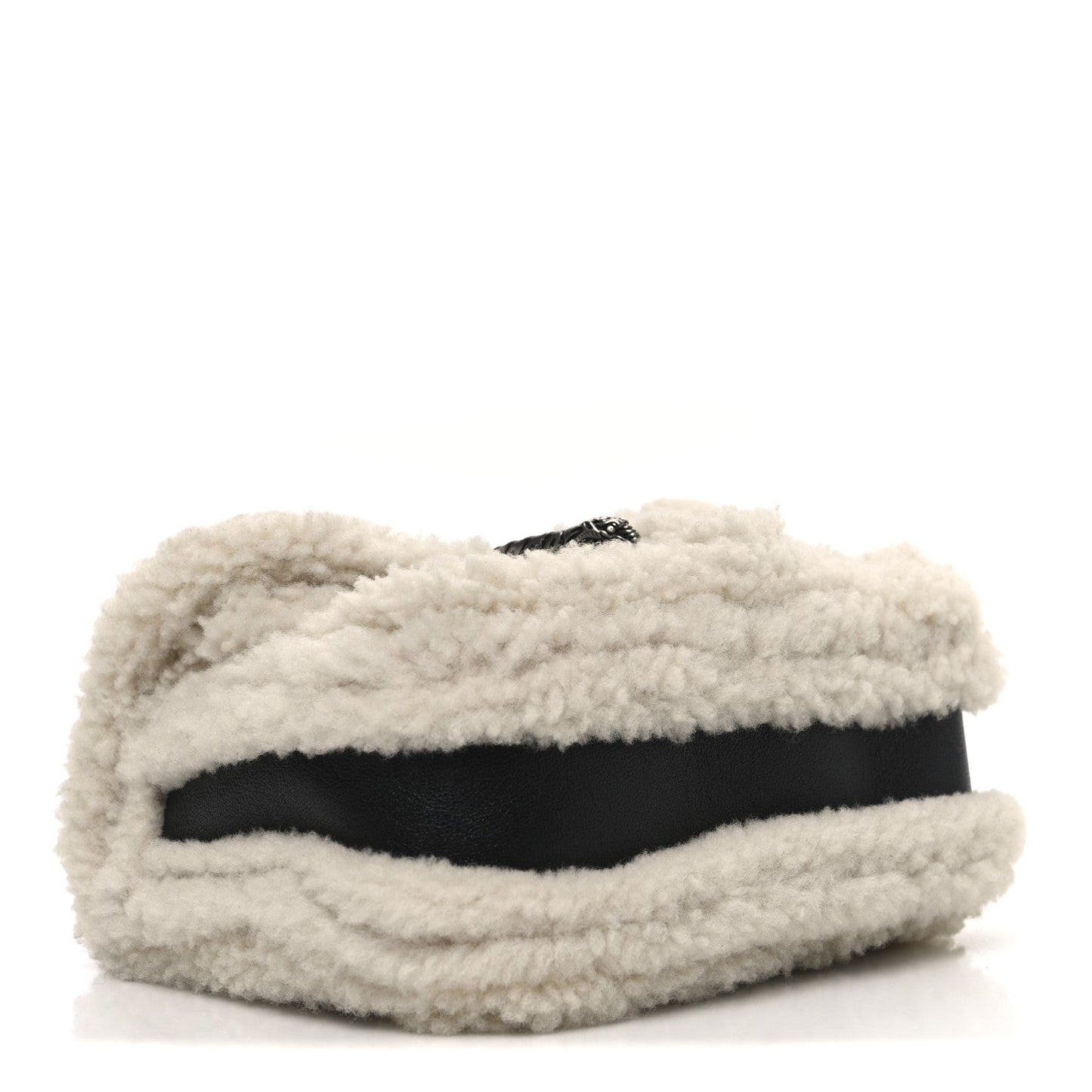Sakai Be Green Calfskin Shearling Mini Dionysus Top Handle Bag Black