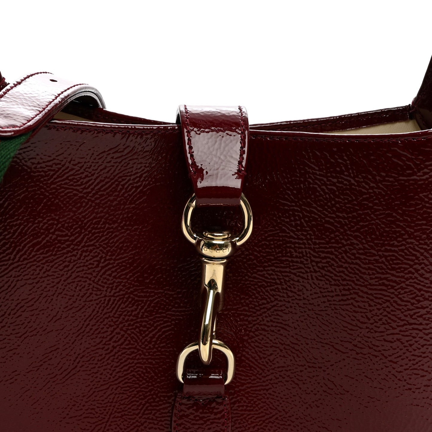 Patent Calfskin Small Jackie Shoulder Bag Rosso