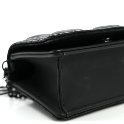 Ultra Matte Calfskin Cannage Nano Lady Dior Pouch Black