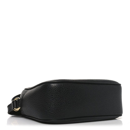 Pebbled Calfskin Small Soho Disco Bag Black