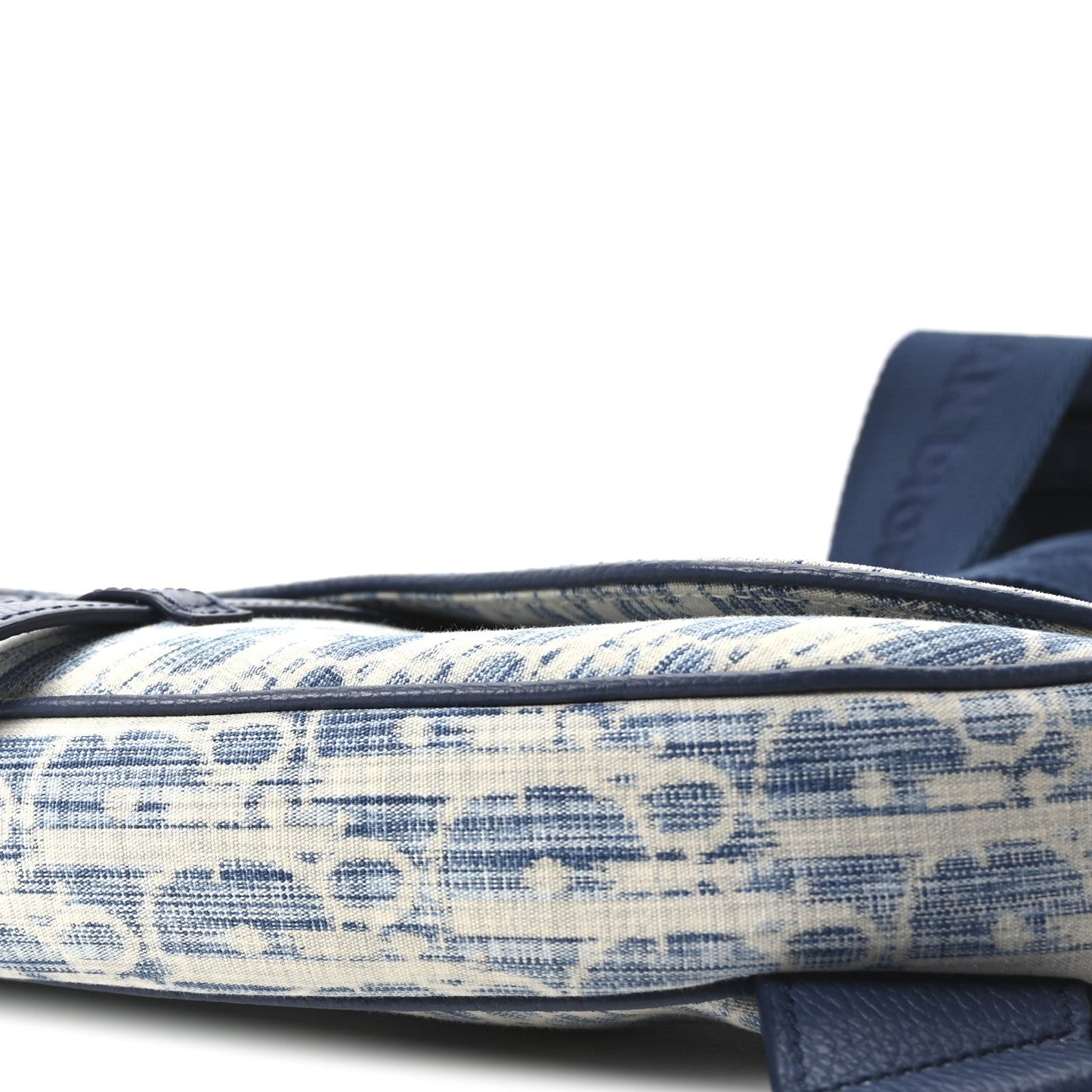 Denim Jacquard Oblique Kasuri Mens Saddle Bag Kasuri Blue White