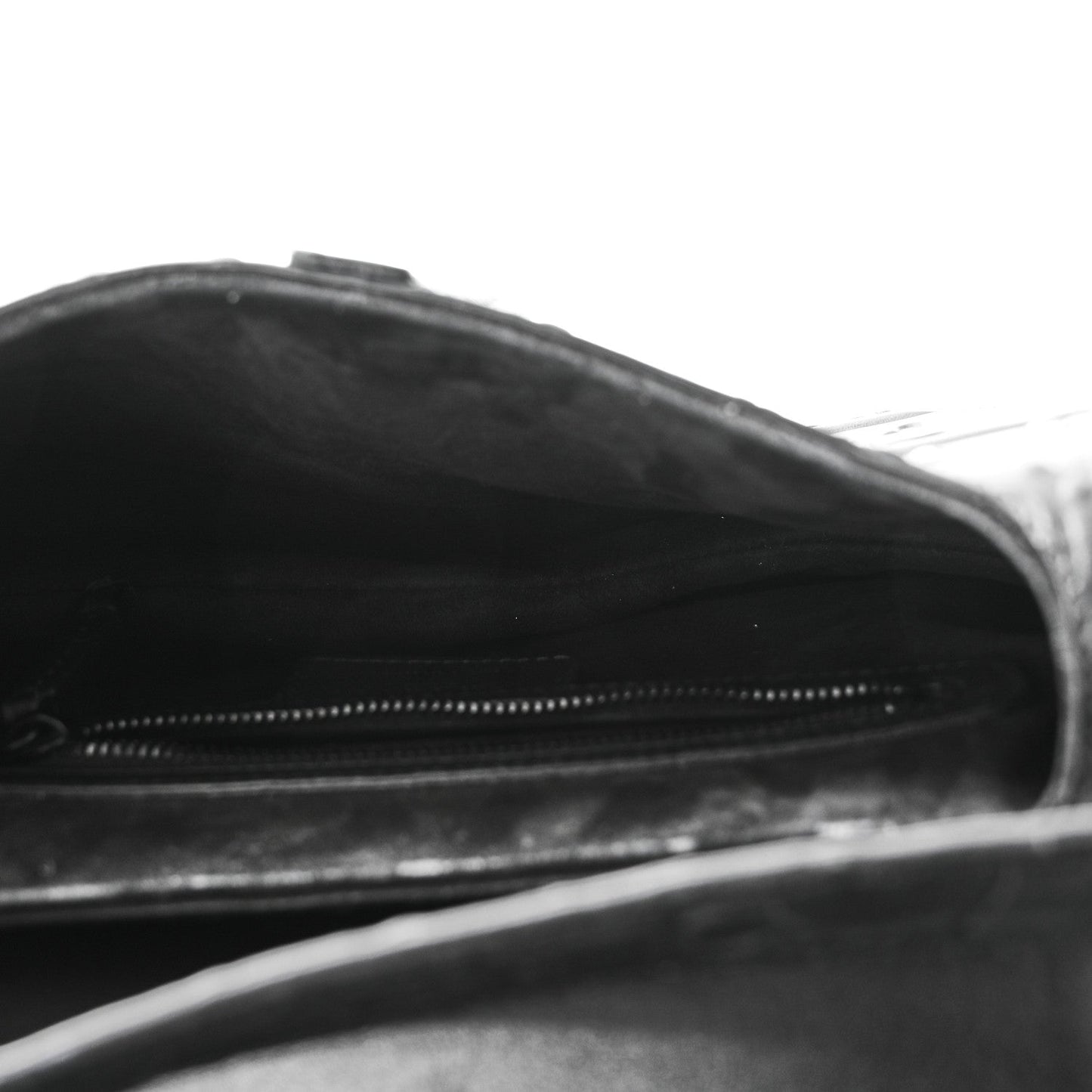 Calfskin Embossed Oblique Saddle Bag With Strap Black