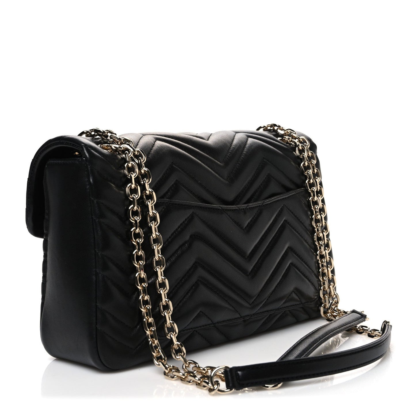 Lambskin Matelasse Large GG Marmont Shoulder Bag Black