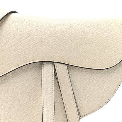 Grained Calfskin Saddle Bag With Strap Latte
