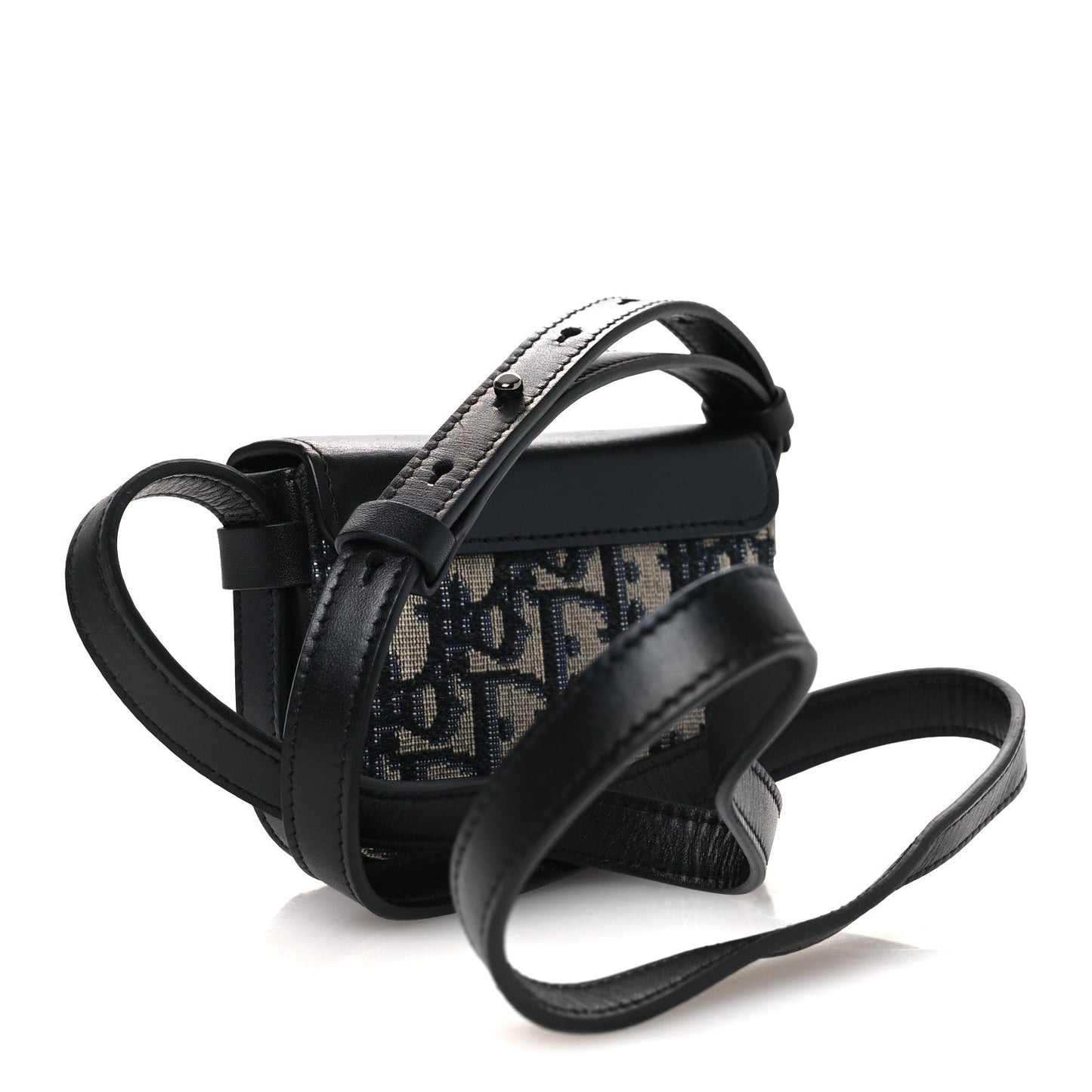 Oblique Smooth Calfskin Nano Pouch Beige Black