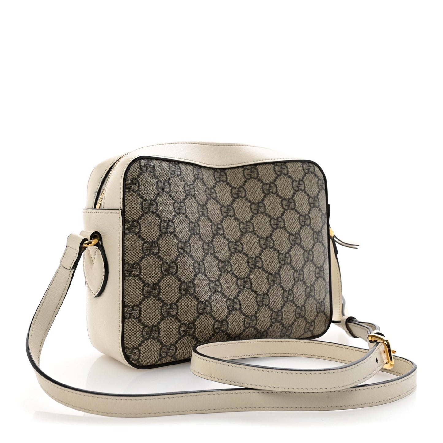 GG Supreme Monogram Small Horsebit 1955 Shoulder Bag Beige Mystic White