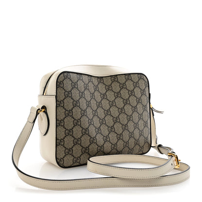 GG Supreme Monogram Small Horsebit 1955 Shoulder Bag Beige Mystic White