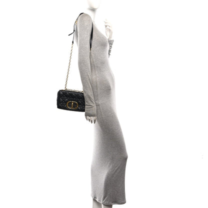 Calfskin Cannage Small Caro Bag Black