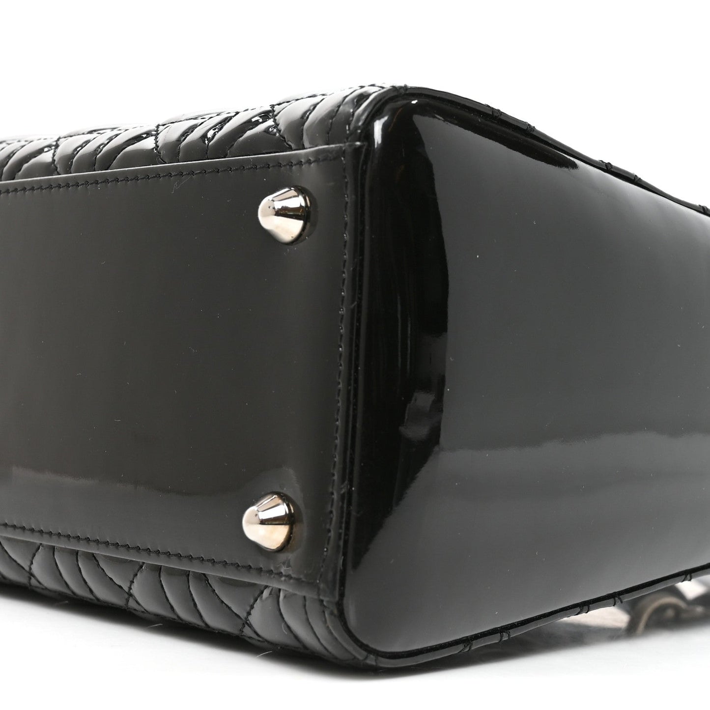 Patent Cannage Large Lady Dior Black
