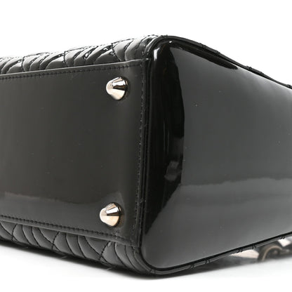 Patent Cannage Large Lady Dior Black