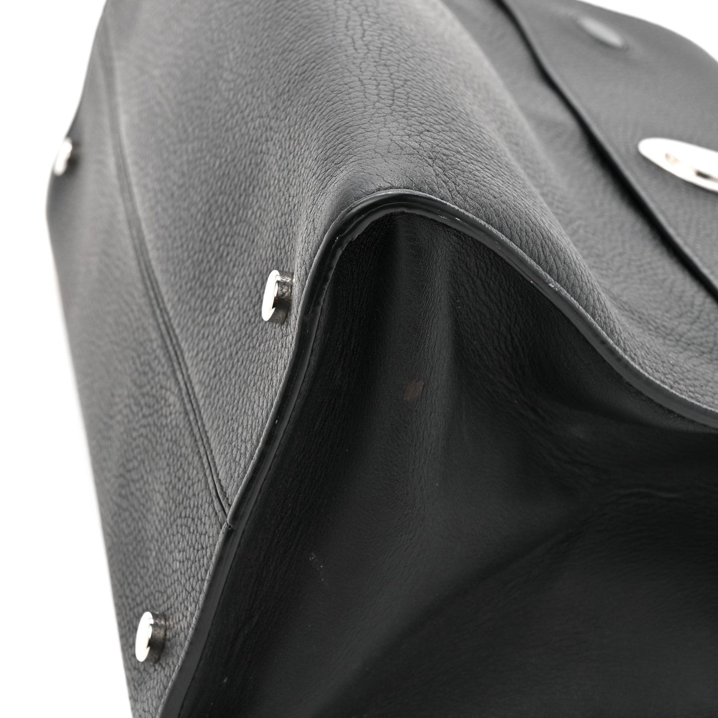 Grained Calfskin Large Diorever Flap Black
