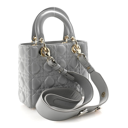 Lambskin Cannage Small My Lucky Badges My Lady Dior Grey