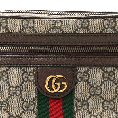 Soft GG Supreme Monogram Medium Ophidia Belt Bag Dark Brown