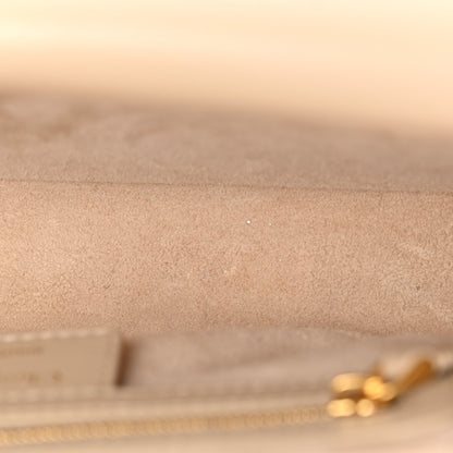 Calfskin Cannage Small Jolie Top Handle Bag Powder Beige