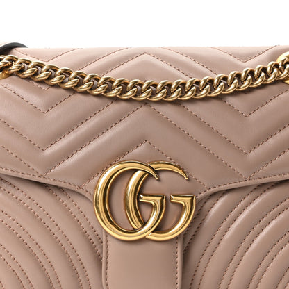 Calfskin Matelasse Small GG Marmont Shoulder Bag Porcelain Rose