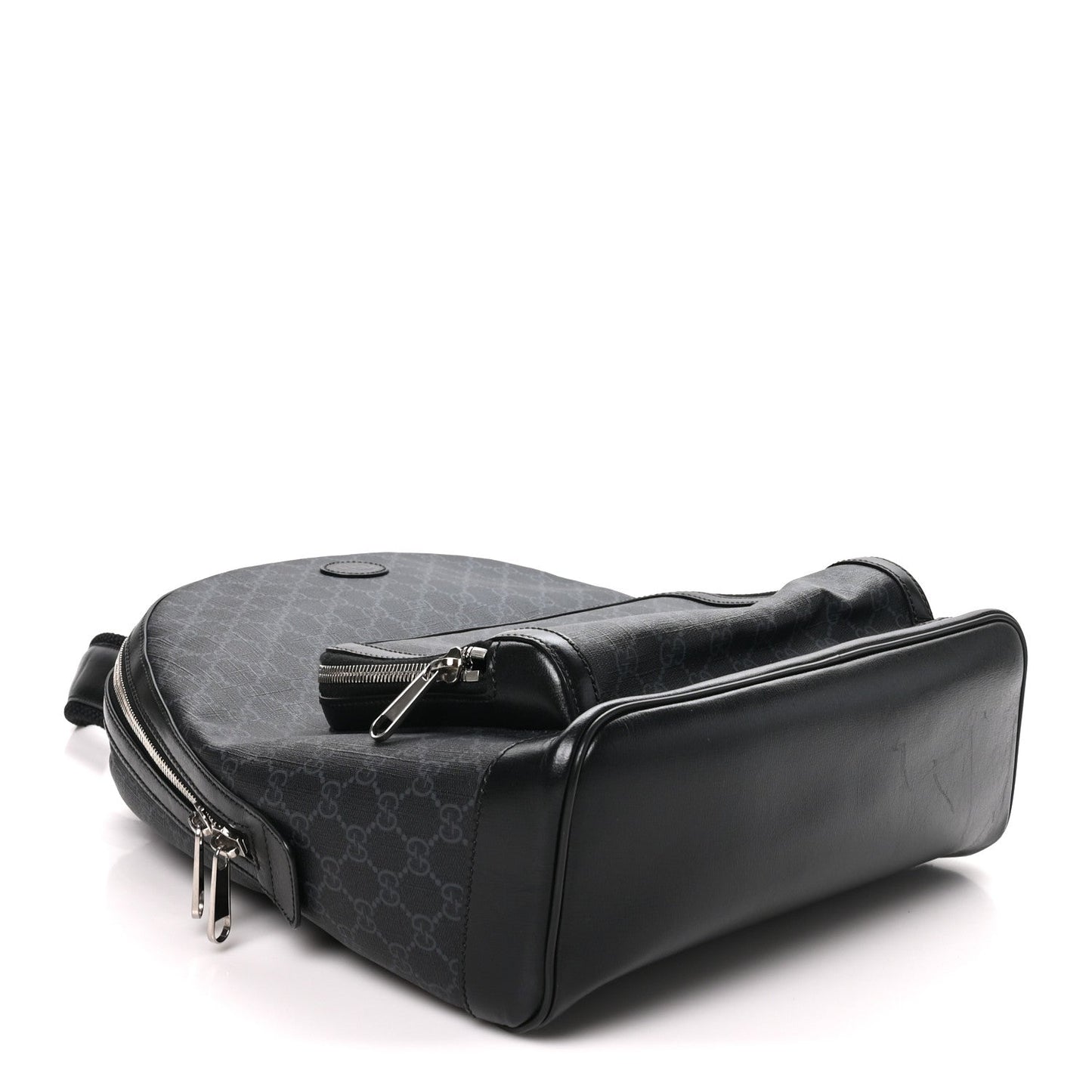 GG Supreme Monogram Textured Calfskin Retro Interlocking G Backpack Black