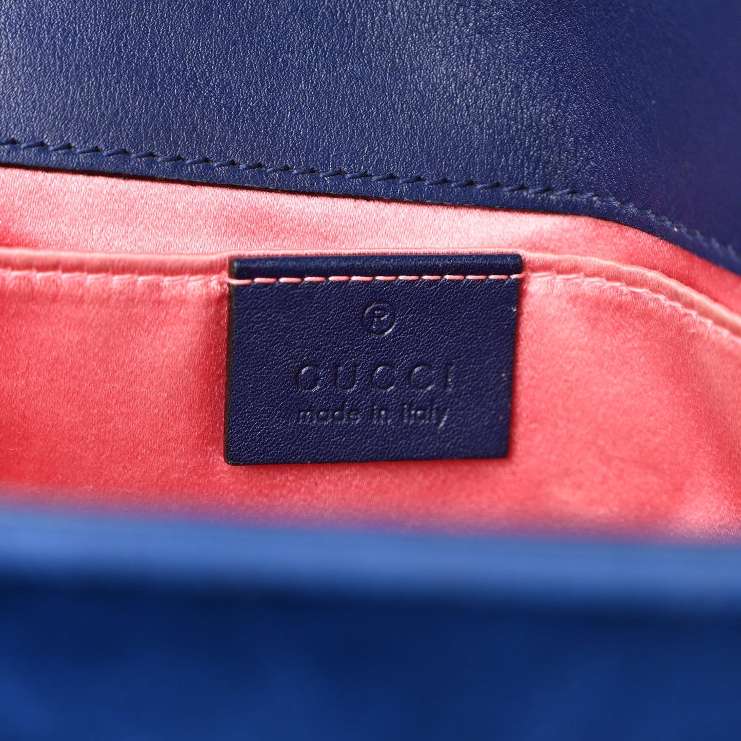 Velvet Matelasse Mini GG Marmont Shoulder Bag Cobalt Blue