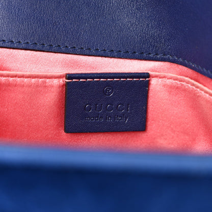 Velvet Matelasse Mini GG Marmont Shoulder Bag Cobalt Blue