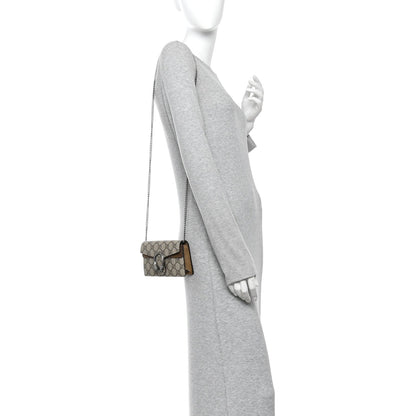 GG Supreme Monogram Super Mini Dionysus Shoulder Bag Taupe