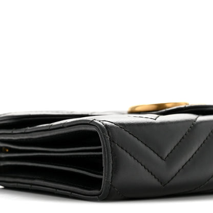 Calfskin Matelasse GG Marmont Chain Wallet Black