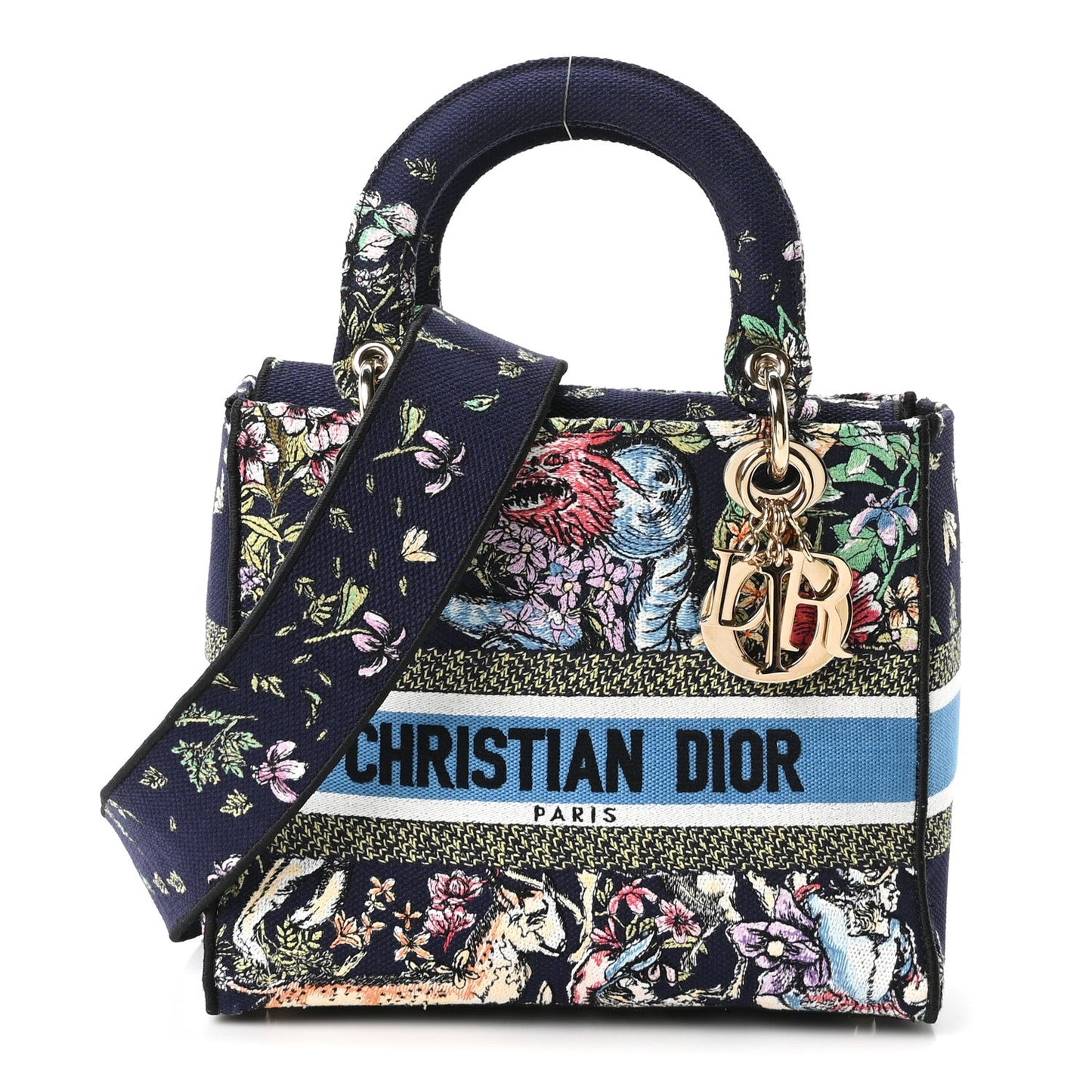 Canvas D-Constellation Embroidered Medium Lady D-Lite Bleu Multicolor