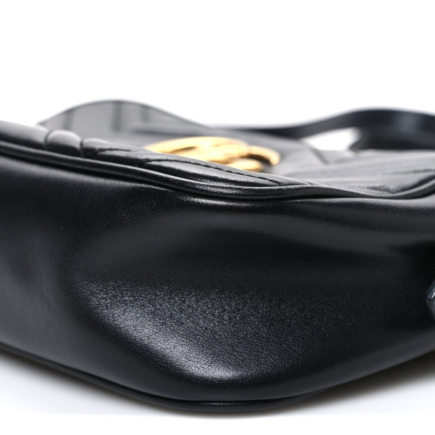 Calfskin Matelasse Small GG Marmont Chain Shoulder Bag Black