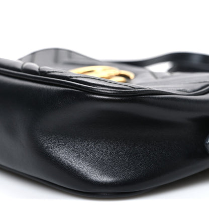 Calfskin Matelasse Small GG Marmont Chain Shoulder Bag Black