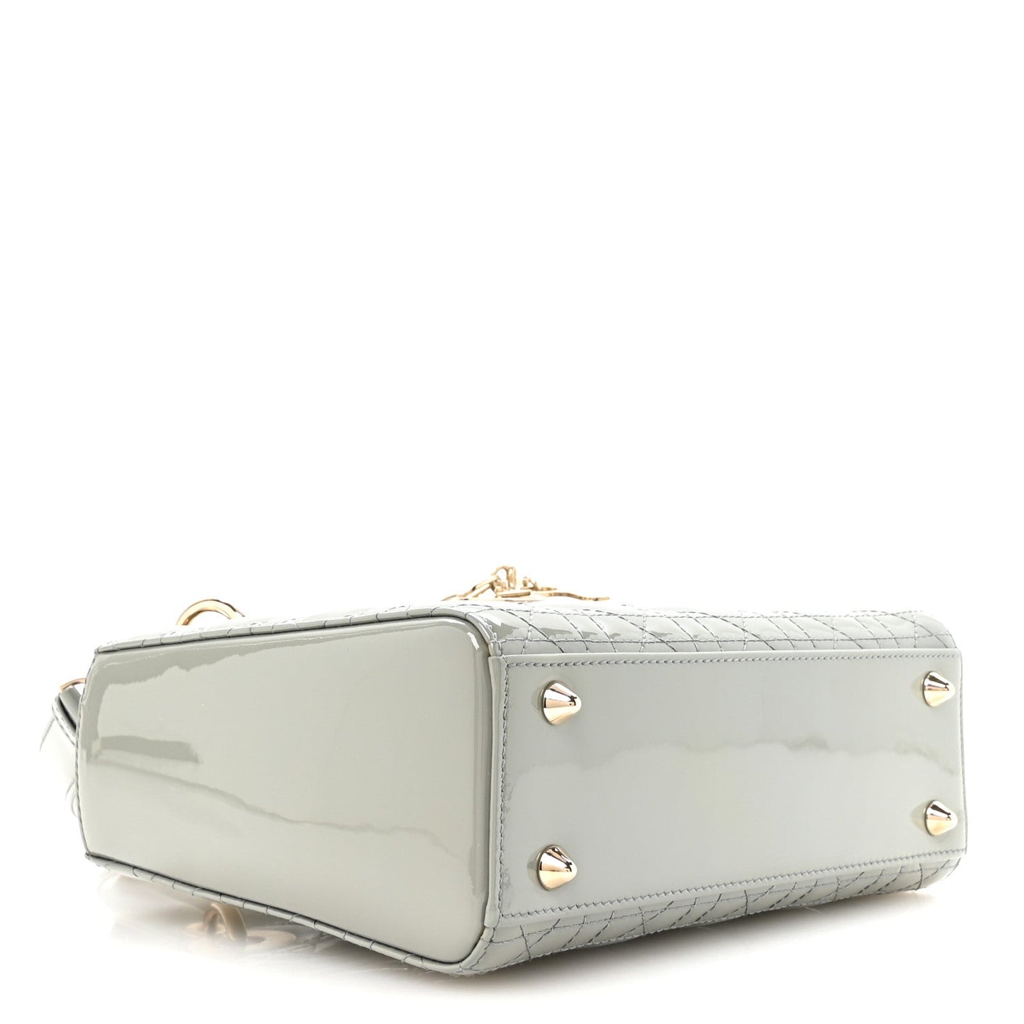 Patent Cannage Small Lady Dior Grey