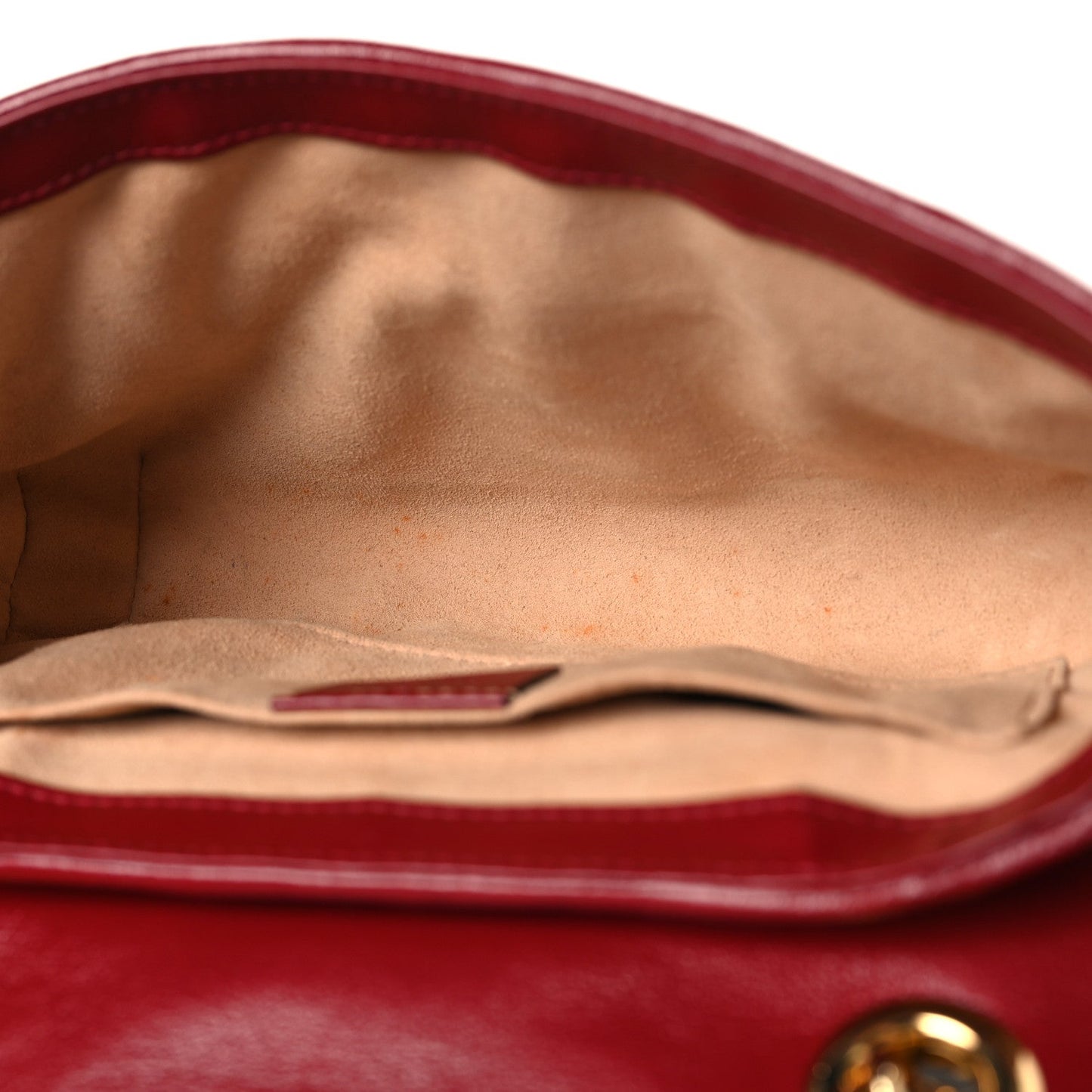 Monogram Azalea Calfskin Matelasse Diagonal Mini GG Marmont Shoulder Bag Beige Ebony New Cherry Red