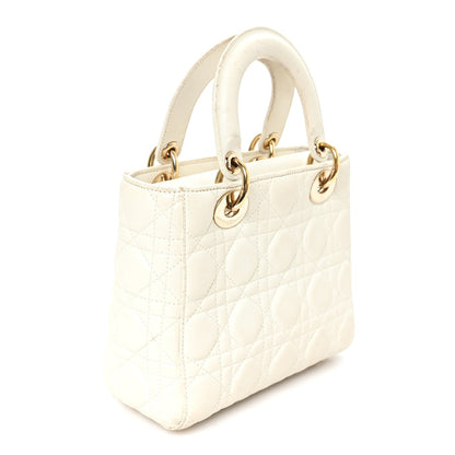 Lambskin Cannage Small My ABCDior Lady Dior White