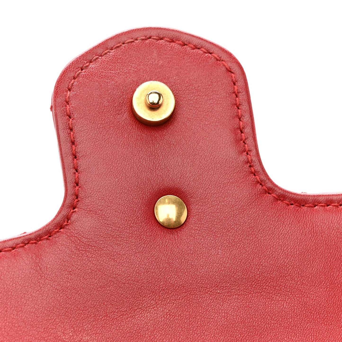 Calfskin Matelasse Super Mini GG Marmont Shoulder Bag Hibiscus Red