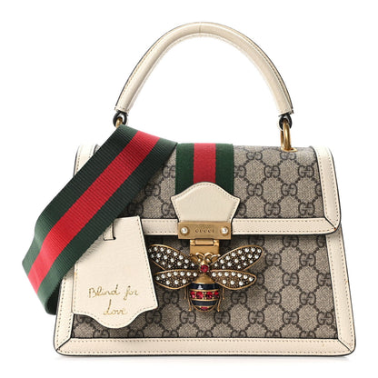 GG Supreme Monogram Small Queen Margaret Top Handle Bag White