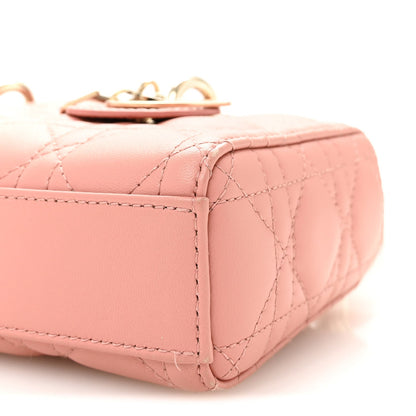 Lambskin Cannage Small Lady D-Joy Light Pink