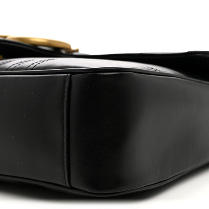Calfskin Matelasse Medium GG Marmont Shoulder Bag Black