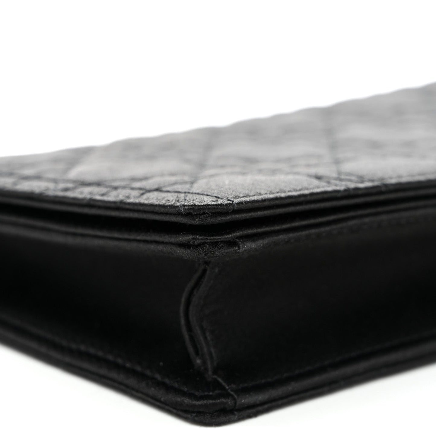 Satin Cannage Lady Dior Convertible Clutch Black