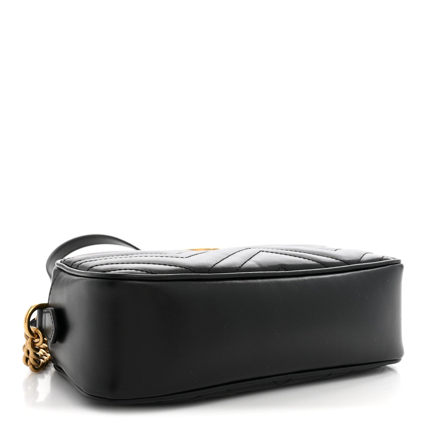 Calfskin Matelasse Small GG Marmont Chain Shoulder Bag Black