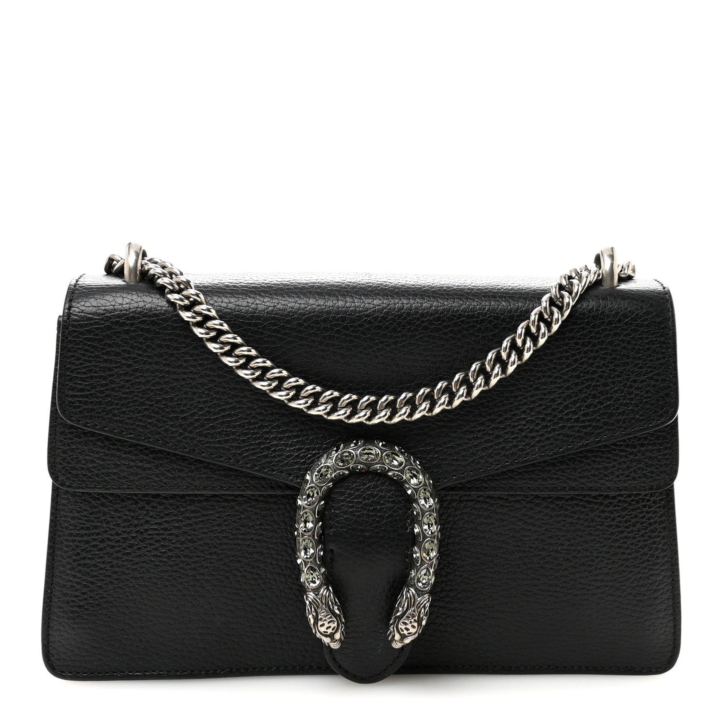Pebbled Calfskin Small Dionysus Shoulder Bag Black