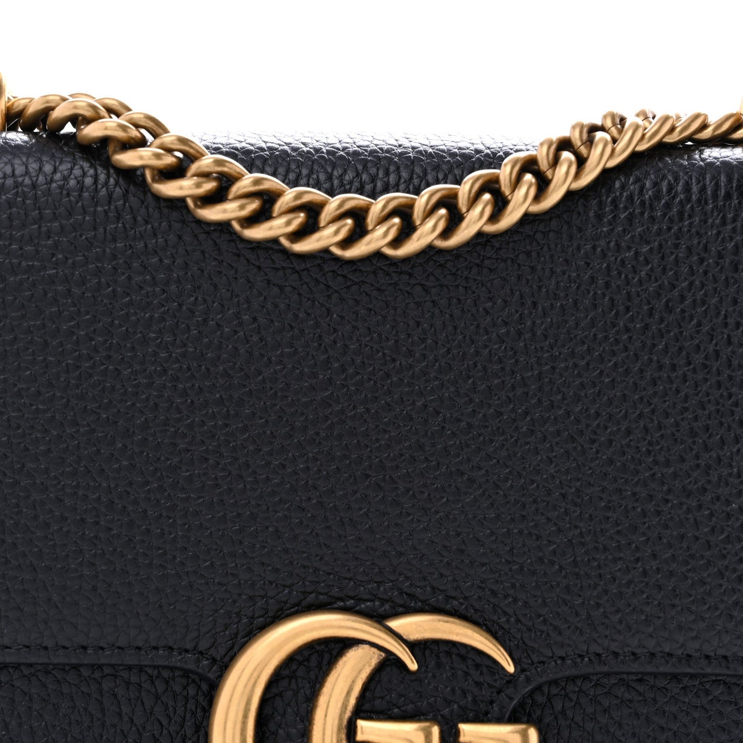 Calfskin Small GG Marmont Chain Handle Bag Black